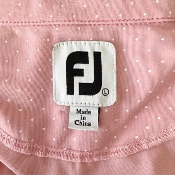 Footjoy FJ pink white polka dot long sleeve golf mesh L - Picture 10 of 11